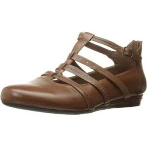 Rockport Cobb Hill Gracie t-strap flats brown leather back zipper women's size 8
